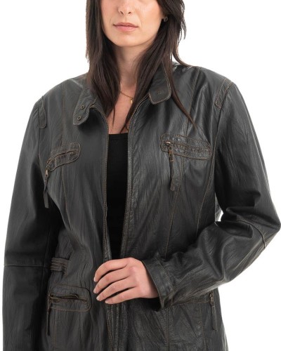 Γνήσιο Γυναικέιο Δερμάτινο Μπουφάν - H27