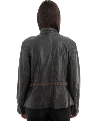 Γνήσιο Γυναικέιο Δερμάτινο Μπουφάν - H27