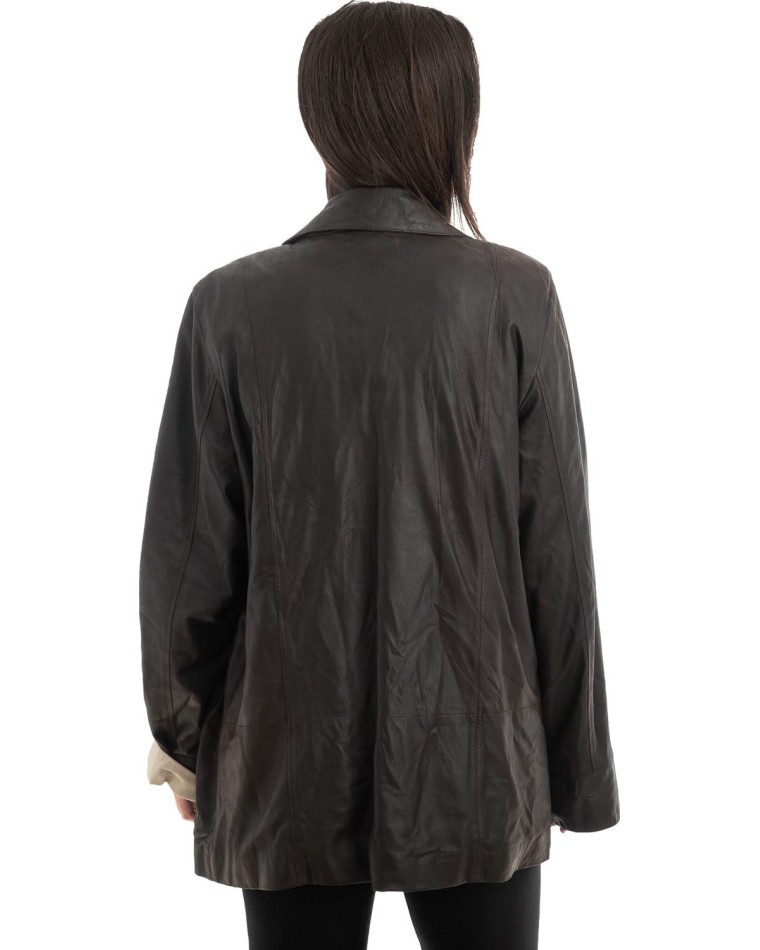 Γνήσιο Γυναικέιο Δερμάτινο Μπουφάν - H28