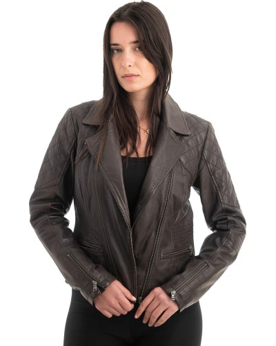 Γνήσιο Γυναικέιο Δερμάτινο Μπουφάν - H31