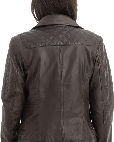 Γνήσιο Γυναικέιο Δερμάτινο Μπουφάν - H31