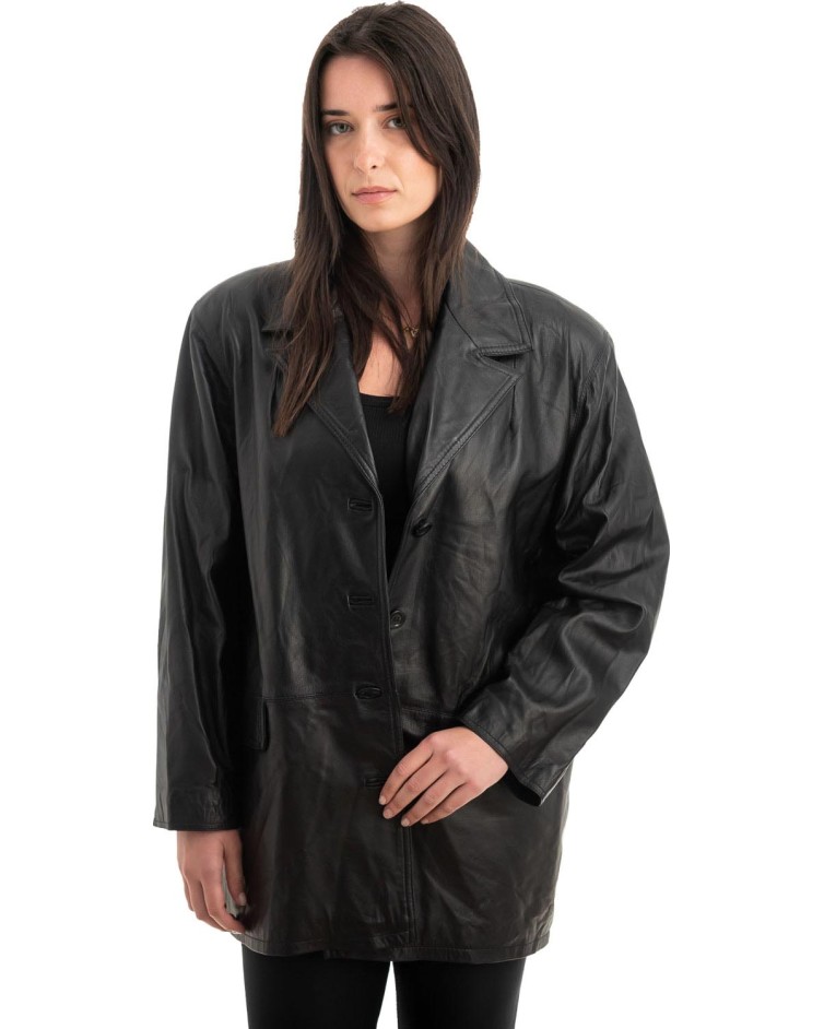 Γνήσιο Γυναικέιο Δερμάτινο Σακάκι - H32