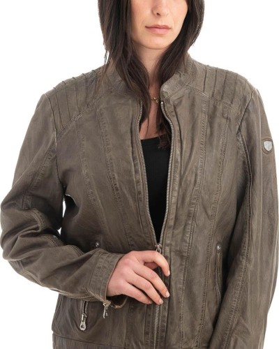 Γνήσιο Γυναικέιο Δερμάτινο Μπουφάν - H34