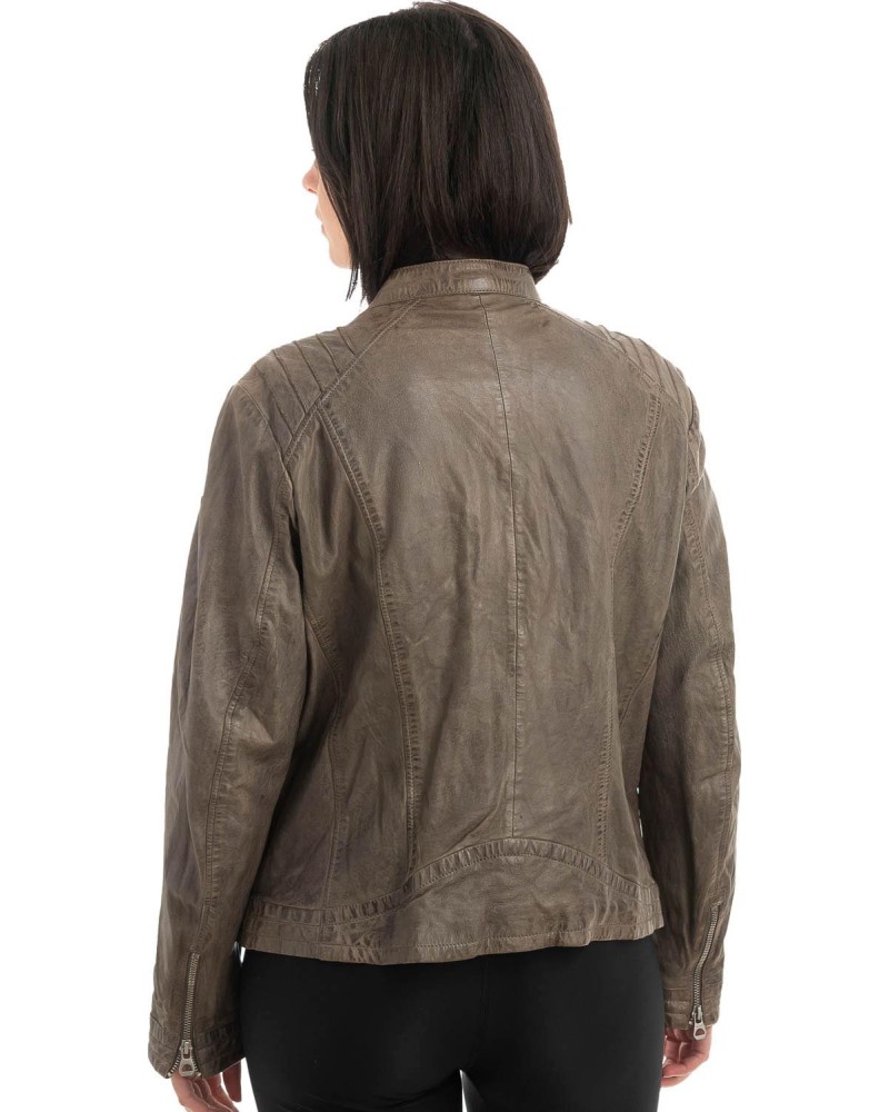 Γνήσιο Γυναικέιο Δερμάτινο Μπουφάν - H34