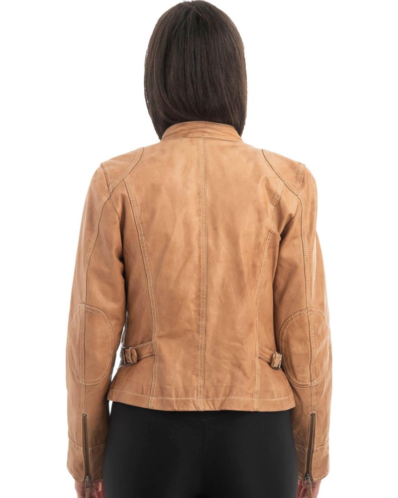 Γνήσιο Γυναικέιο Δερμάτινο Μπουφάν - H35