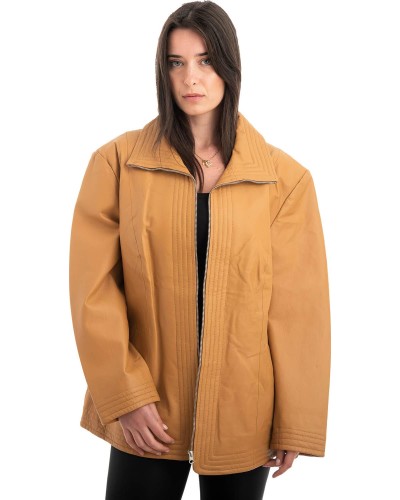 Γνήσιο Γυναικέιο Δερμάτινο Μπουφάν - H38