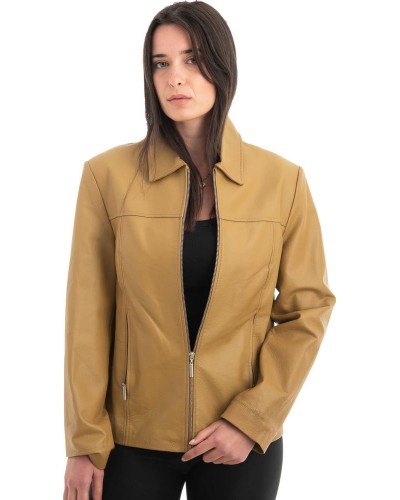 Γνήσιο Γυναικέιο Δερμάτινο Μπουφάν - H39