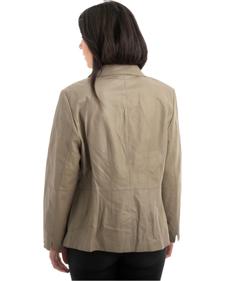 Γνήσιο Γυναικέιο Δερμάτινο Σακάκι - H40