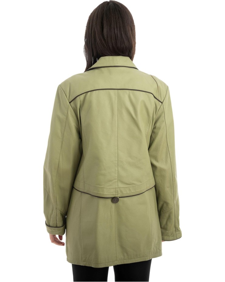 Γνήσιο Γυναικέιο Δερμάτινο Μπουφάν - H41