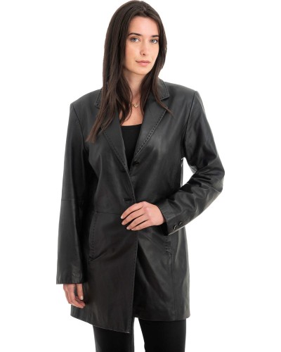 Γνήσιο Γυναικέιο Δερμάτινο Παλτό - H43