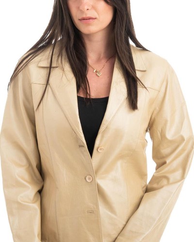 Γνήσιο Γυναικέιο Δερμάτινο Σακάκι - H44