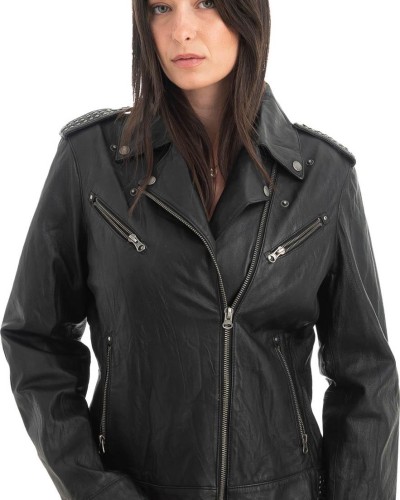 Γνήσιο Γυναικέιο Δερμάτινο Μπουφάν - H46