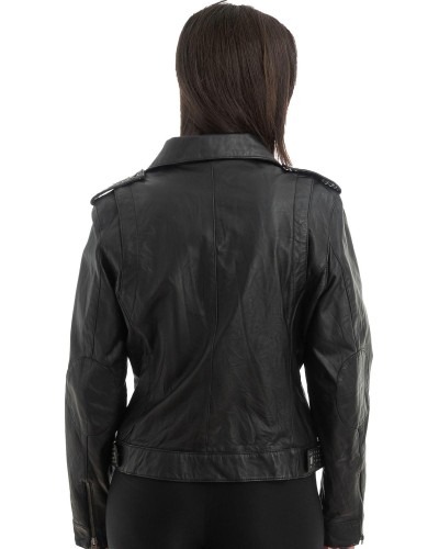 Γνήσιο Γυναικέιο Δερμάτινο Μπουφάν - H46