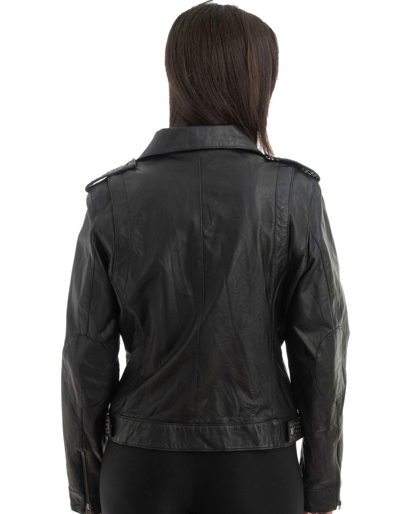 Γνήσιο Γυναικέιο Δερμάτινο Μπουφάν - H46