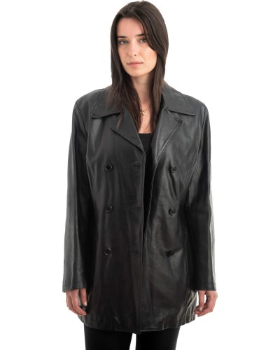 Γνήσιο Γυναικέιο Δερμάτινο Παλτό - H49