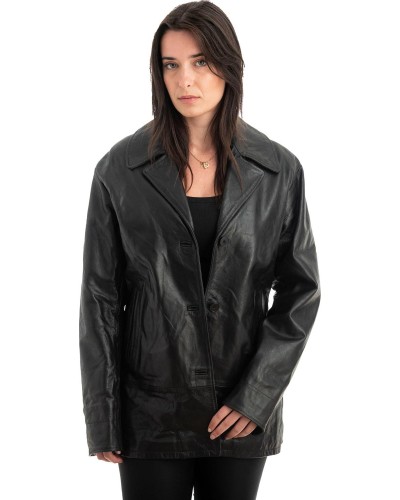 Γνήσιο Γυναικέιο Δερμάτινο Σακάκι - H51