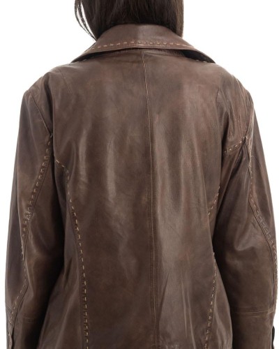 Γνήσιο Γυναικέιο Δερμάτινο Μπουφάν - H53