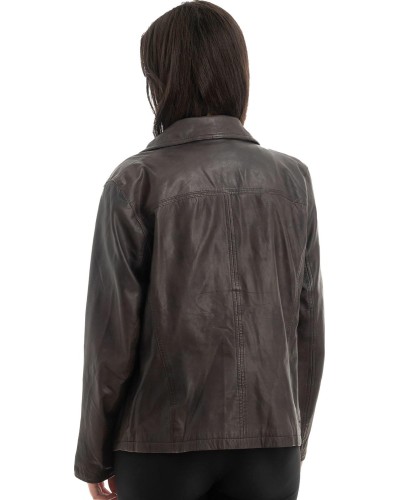 Γνήσιο Γυναικέιο Δερμάτινο Μπουφάν - H54