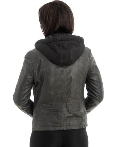 Γνήσιο Γυναικέιο Δερμάτινο Μπουφάν - H55