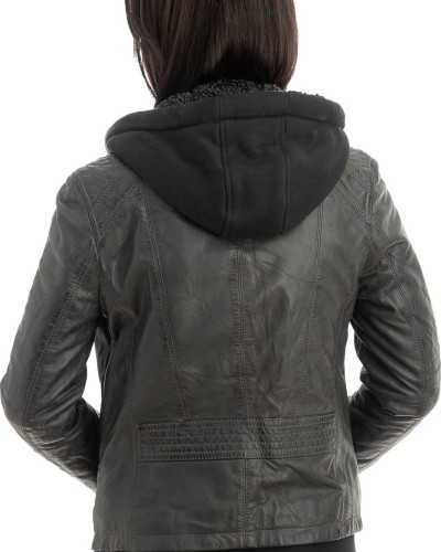 Γνήσιο Γυναικέιο Δερμάτινο Μπουφάν - H55