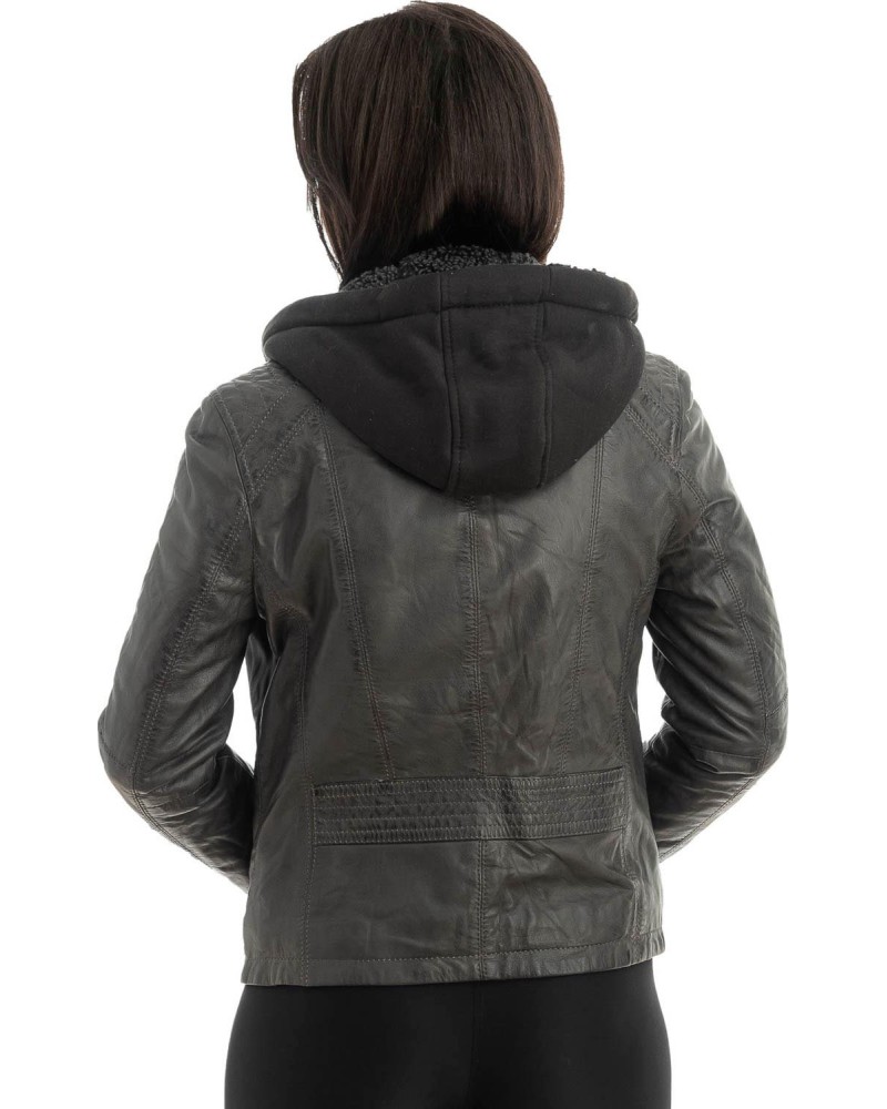 Γνήσιο Γυναικέιο Δερμάτινο Μπουφάν - H55