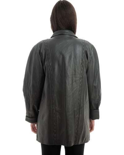 Γνήσιο Γυναικέιο Δερμάτινο Μπουφάν - H56