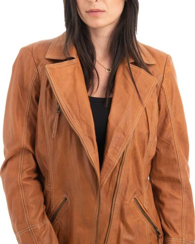 Γνήσιο Γυναικέιο Δερμάτινο Μπουφάν - H57