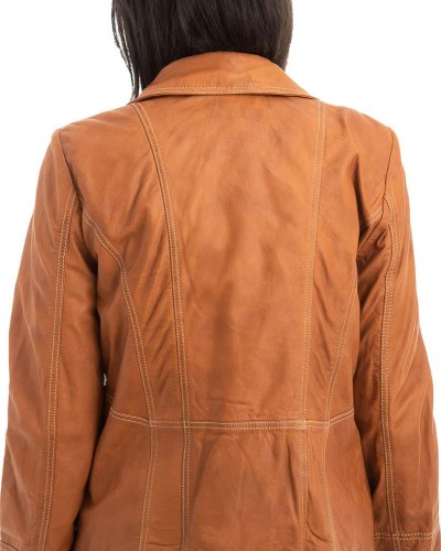 Γνήσιο Γυναικέιο Δερμάτινο Μπουφάν - H57