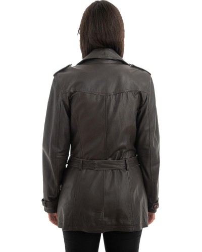 Γνήσιο Γυναικέιο Δερμάτινο Παλτό - H59