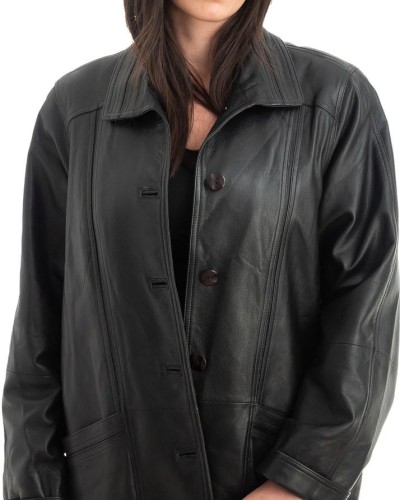 Γνήσιο Γυναικέιο Δερμάτινο Σακάκι - H61