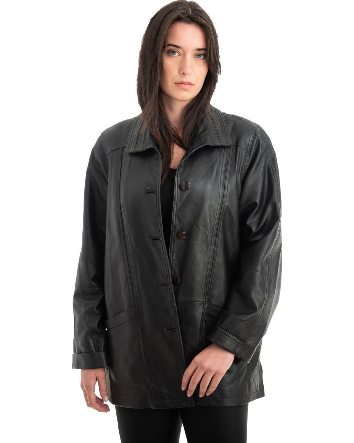 Γνήσιο Γυναικέιο Δερμάτινο Σακάκι - H61