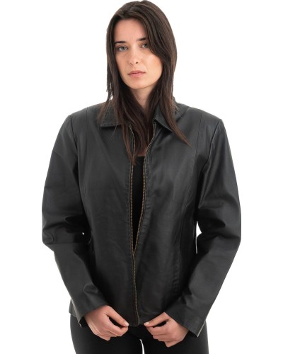 Γνήσιο Γυναικέιο Δερμάτινο Μπουφάν - H63