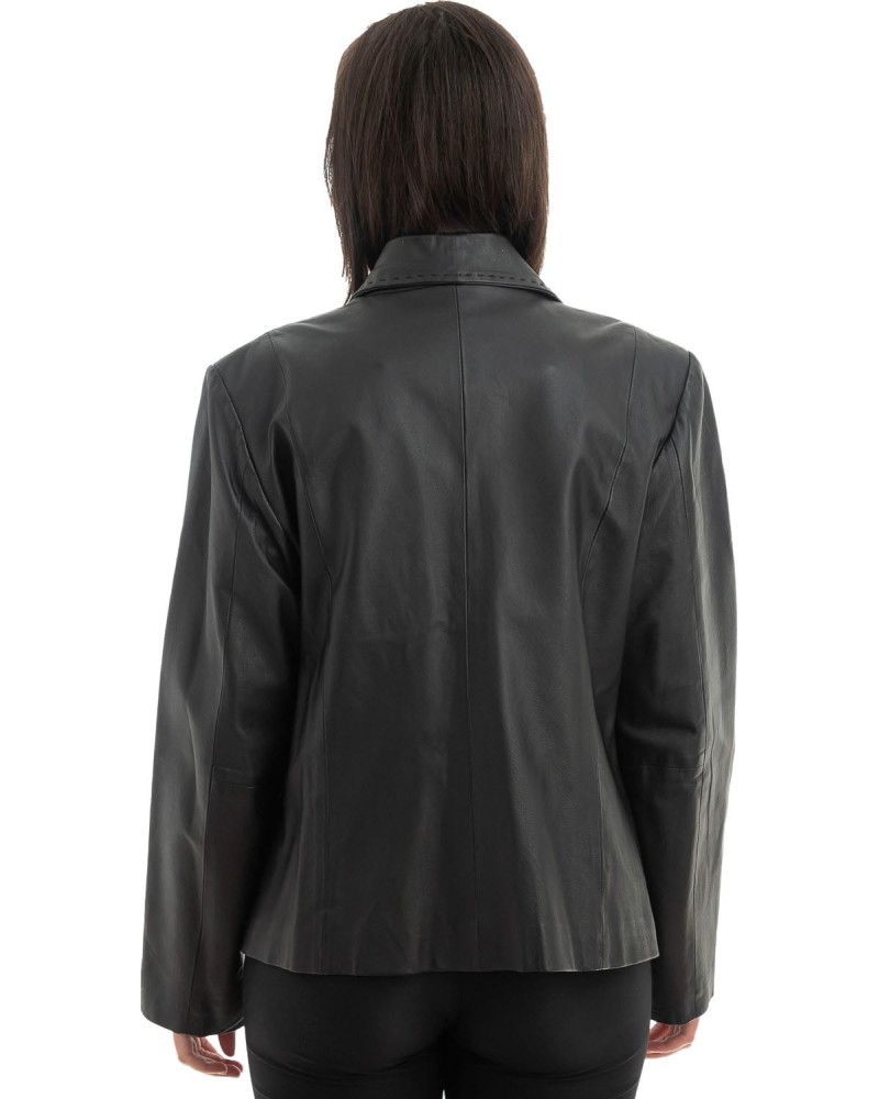 Γνήσιο Γυναικέιο Δερμάτινο Μπουφάν - H63