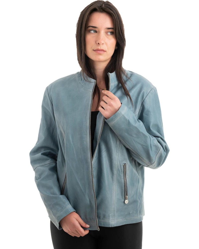 Γνήσιο Γυναικέιο Δερμάτινο Μπουφάν - H64