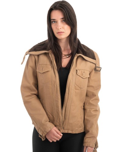 Γνήσιο Γυναικέιο Δερμάτινο Μπουφάν - H66