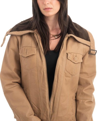 Γνήσιο Γυναικέιο Δερμάτινο Μπουφάν - H66