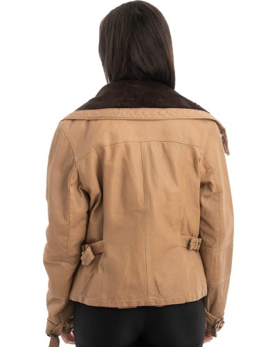 Γνήσιο Γυναικέιο Δερμάτινο Μπουφάν - H66