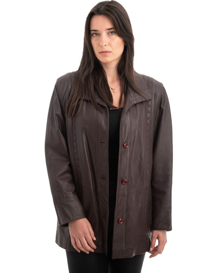 Γνήσιο Γυναικέιο Δερμάτινο Σακάκι - H68