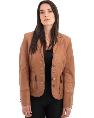 Γνήσιο Γυναικέιο Δερμάτινο Σακάκι - H72