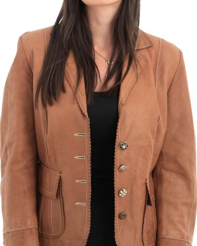 Γνήσιο Γυναικέιο Δερμάτινο Σακάκι - H72