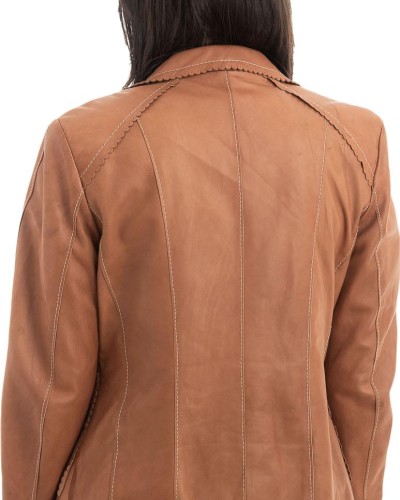 Γνήσιο Γυναικέιο Δερμάτινο Σακάκι - H72