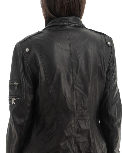 Γνήσιο Γυναικέιο Δερμάτινο Μπουφάν - H75