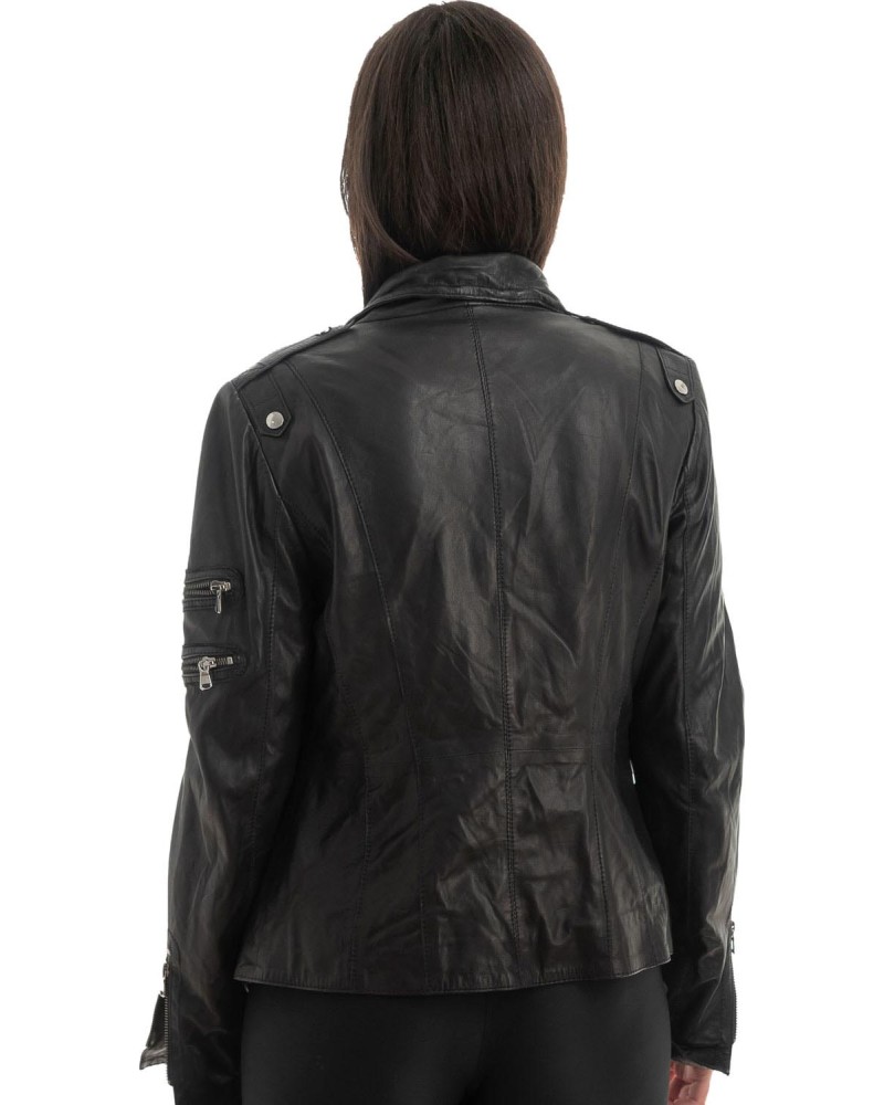 Γνήσιο Γυναικέιο Δερμάτινο Μπουφάν - H75