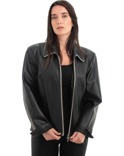 Γνήσιο Γυναικέιο Δερμάτινο Μπουφάν - H78