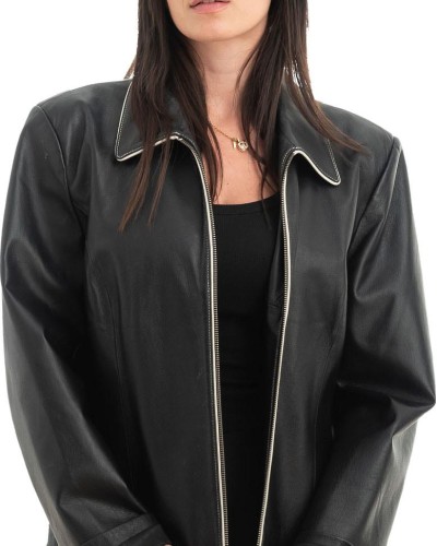 Γνήσιο Γυναικέιο Δερμάτινο Μπουφάν - H78