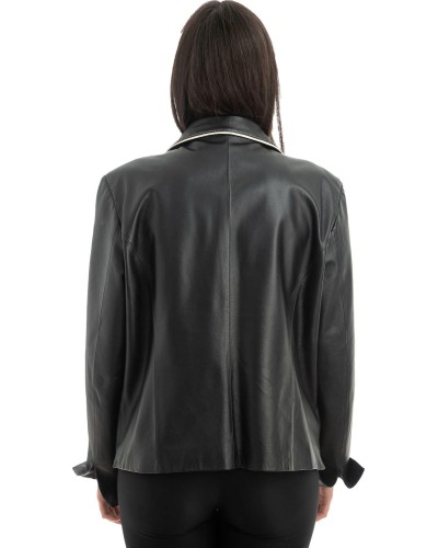 Γνήσιο Γυναικέιο Δερμάτινο Μπουφάν - H78