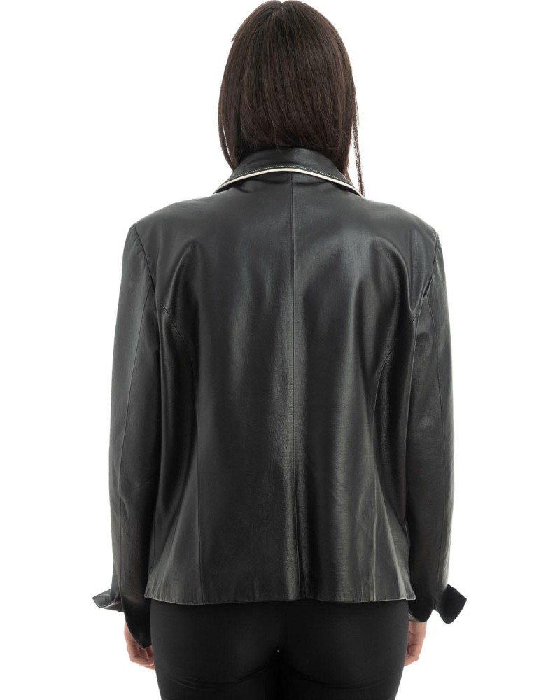 Γνήσιο Γυναικέιο Δερμάτινο Μπουφάν - H78