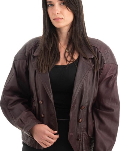 Γνήσιο Γυναικέιο Δερμάτινο Μπουφάν - H81