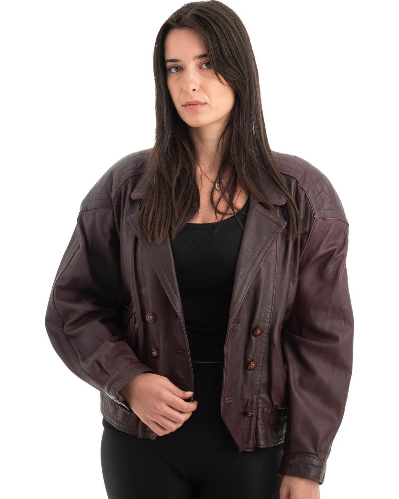 Γνήσιο Γυναικέιο Δερμάτινο Μπουφάν - H81