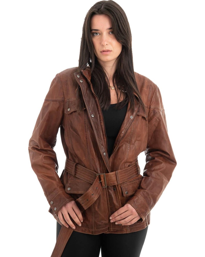 Γνήσιο Γυναικέιο Δερμάτινο Μπουφάν - H82